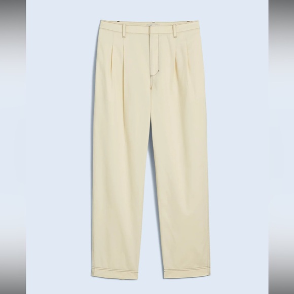 NWT Madewell Pleated Straight Pants in Antique Cream - Picture 6 of 6